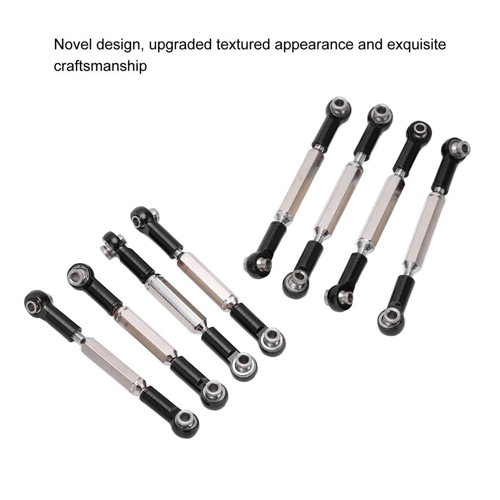 8Pcs Metal   Steering Linkage Aluminum Alloy Servo Link Pull Rod for WPL C14 C24 B14 MN D90 D91