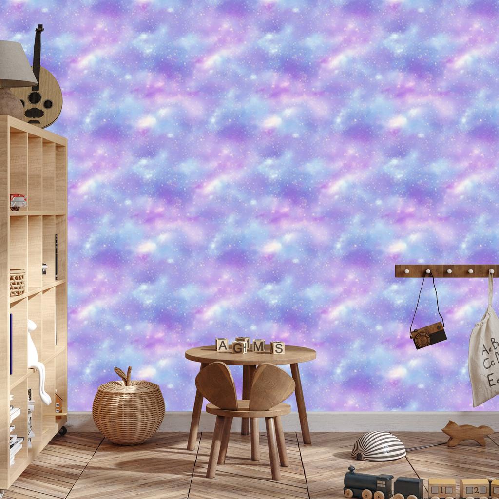 Watercolor Galaxy Wallpaper Blue and Lavender for Living Room and Bedroom 50x1000