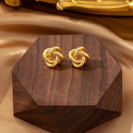 1 Pair Knot Earrings for Women, Hypoallergenic Small Stud Earrings, Woven Ball Knotted Statement Jewelry