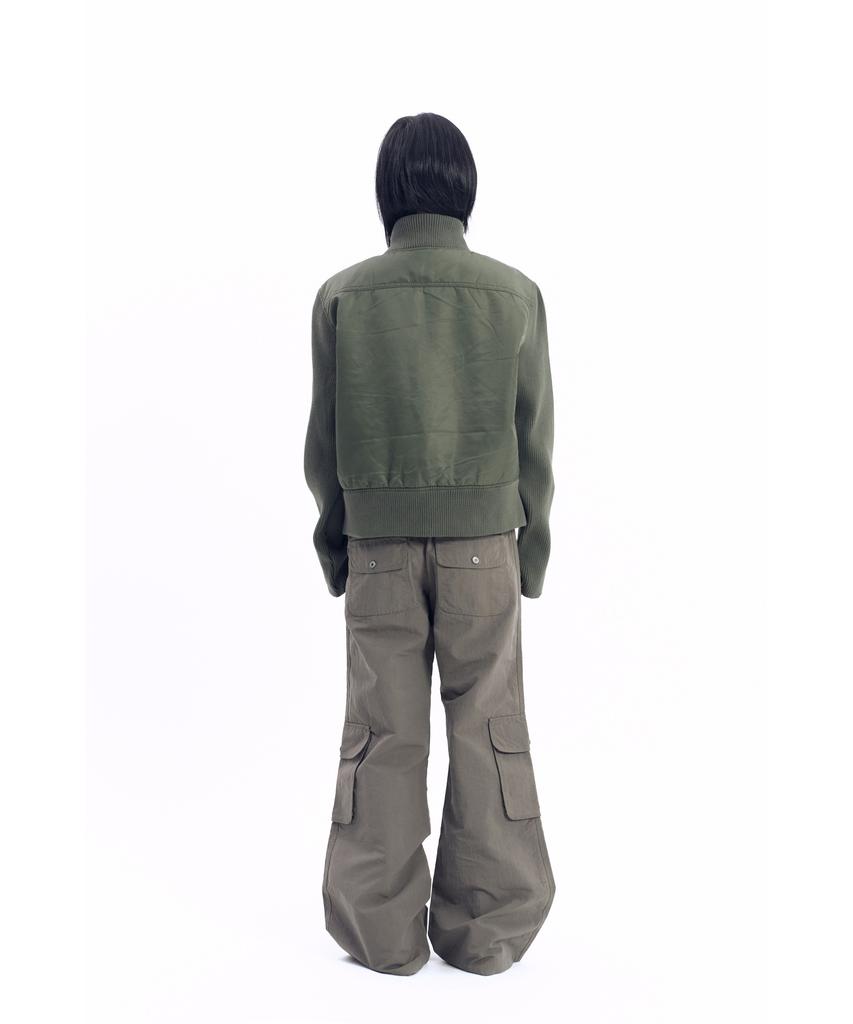 Aakam Knitted Nylon Jacket (Khaki)