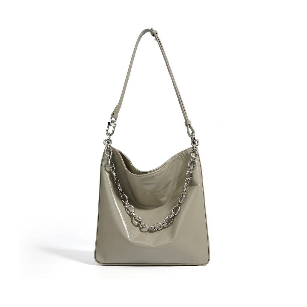 Cowhide Chain Large-capacity Bag New Tote Bag Niche Design Texture Commuter Shoulder Bag