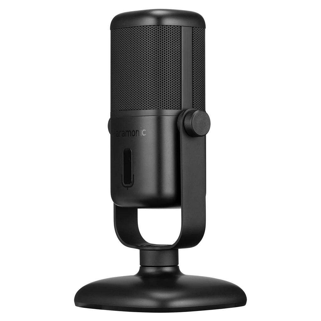 Saramonic Large Diaphragm USB Studio Microphone with Magnetic Desktop Stand, Headphone Output, Multicolor LED, for Computers and Mobile Devices