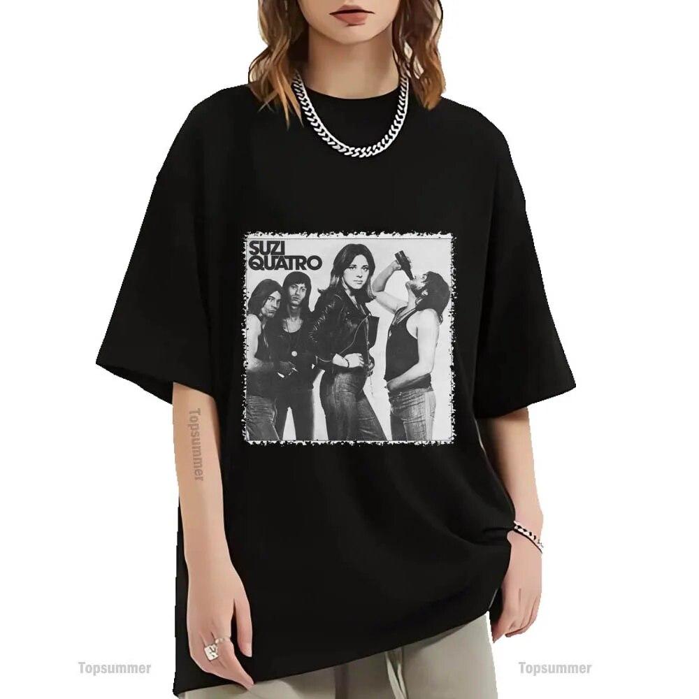 

Футболка Suzi Quatro Album Suzi Quatro Tour, женская винтажная футболка в стиле Харадзюку, большие футболки унисекс, хлопковая одежда