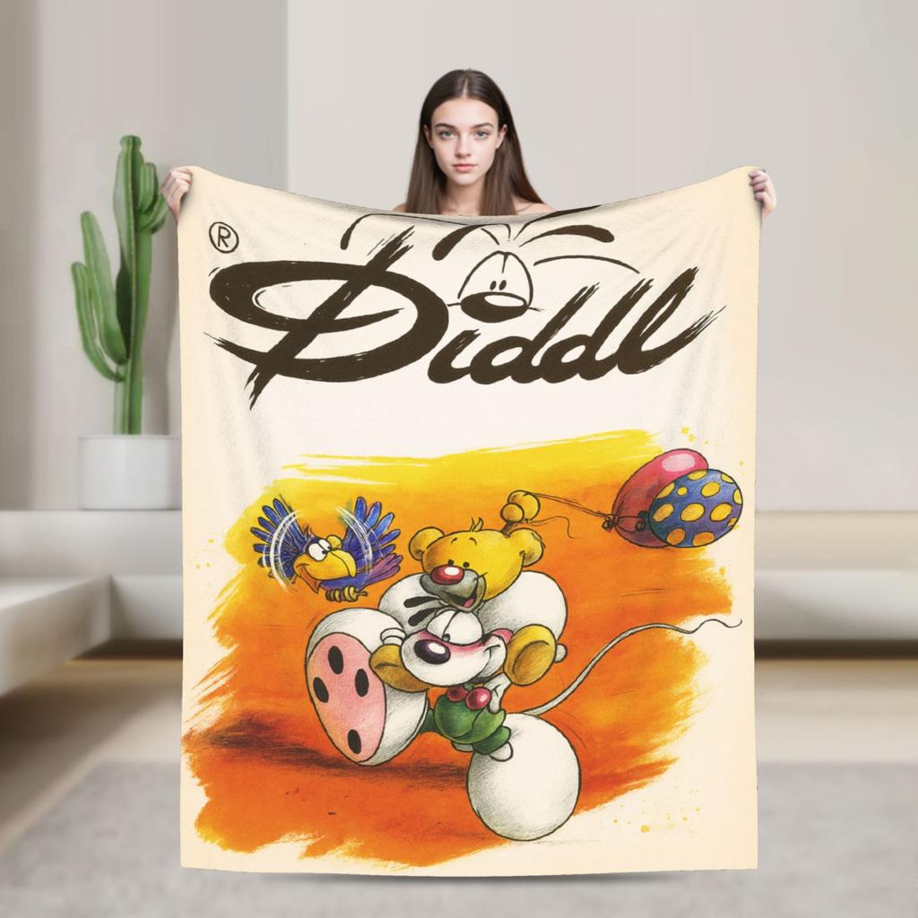D-Diddles Blankets Flannel Diddl Catoon Soft Throw Blankets for Bedding Couch Bedroom Quilt