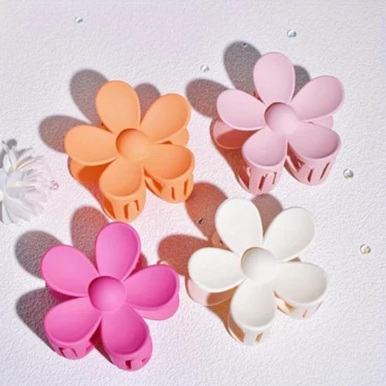 4pcs/set Ladies Matte Flower clip Spring/Summer New color back hair Shark clip Fashion sweet ladies gift Flower clip