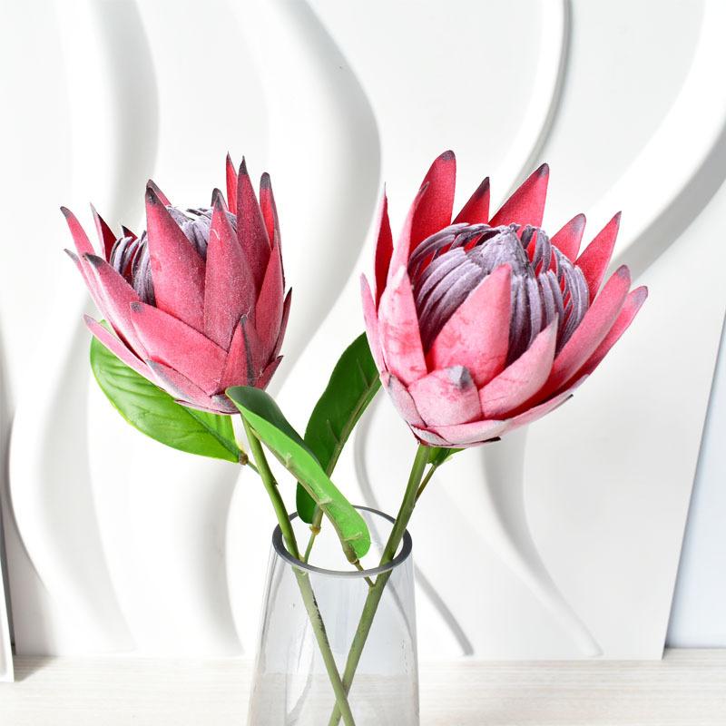 Modern Minimalist Style Single Flocked Emperor Flower, Simulated Flower, Wedding Decoration Fake Flower Arrangement And Flower Simulation Bouquet