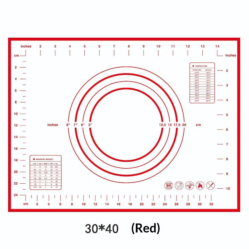 Silicone Baking Mat Pastry Rolling Kneading Pad Kitchen Crepes Pizza Dough Non-Stick Pan Pastry Mat