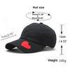 Washed Cotton Love Embroidery Baseball Cap Solid Color Cotton Cap Outdoor Sun Hat