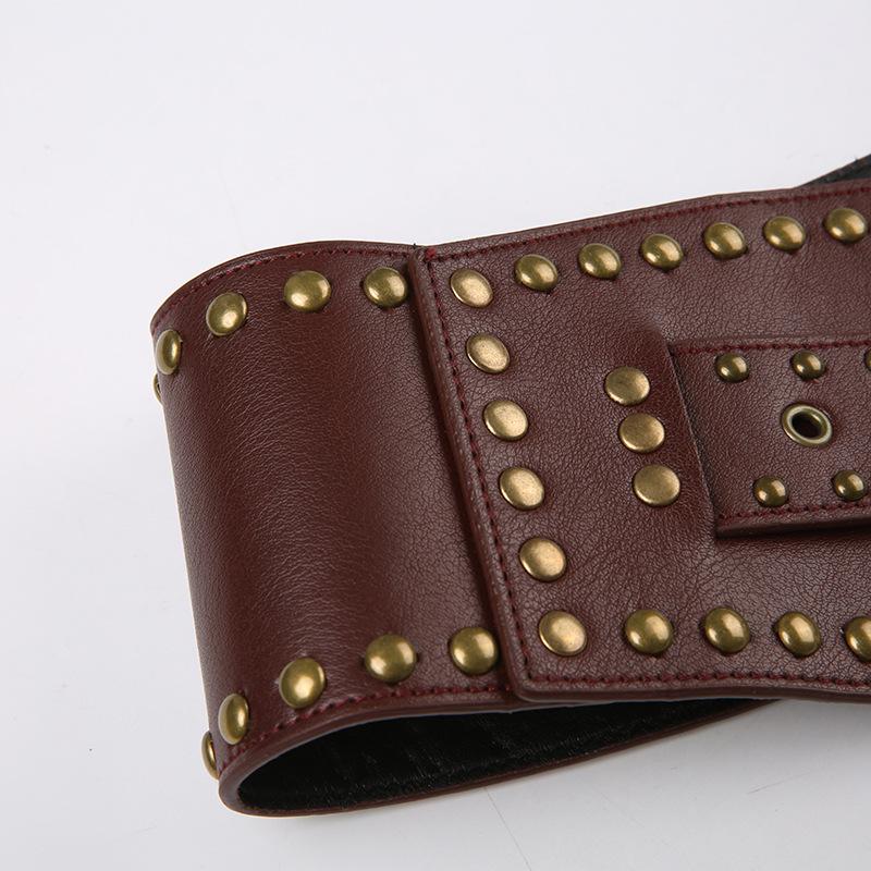 Retro Punk-stil perlebelte med uregelmessige maljer - Hot Girl Trend All-Match hult bredt belte