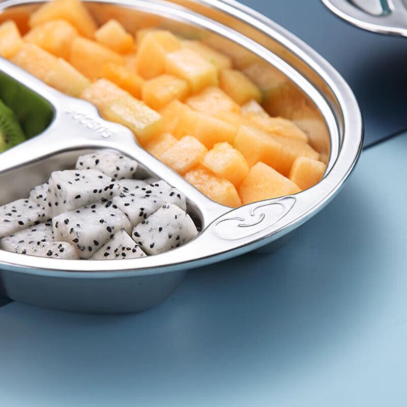 LIJIA KITCHENWARE Kids 304 Stainless Steel Four-Compartment Meal Tray