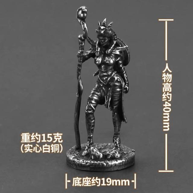 Vintage Egyptian Mummy Warrior Handmade Cupronickel Soldier Figurine for Tabletop Game, Car Decor, Collectible Gift for Men