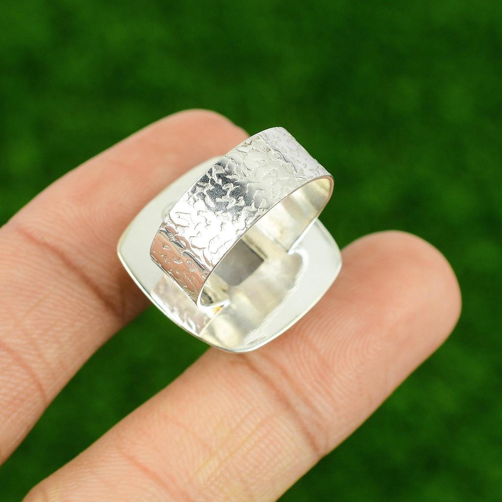 925 Sterling Silver Rainbow Moonstone Stone Solitaire Bezel Ring Jewelry US 9.25