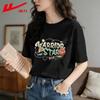 Warrior Women's 2026 Summer Graffiti Print Loose Cotton T-Shirt