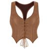 Medieval Women Vintage Suede Corset Top Victorian Pirate Lady Waistcoat Renaissance Cosplay Halloween Costume