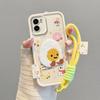 KEYSION Cartoon Cute Plush Embroidery Case for VIVO Y15S Y15A with Lanyard Soft Silicone Shockproof Phone Cover for VIVO Y16 Y01