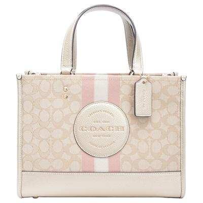 Dempsey Fabric With Leather And Calfskin Tote Bag, Shopping Bag, Shoulder Bag, Crossbody Bag, Handbag Large