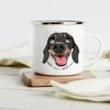 Lustiger Dackel-Druck Kreative Emaille-Tasse Kaffee-Weintassen Cartoon-Hunde Pfote Party-Getränk Bier Saft Milch Tassen Geschenke für Liebhaber Hund
