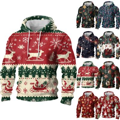 Men's Long-Sleeve Casual Flannel Hooded Sweatshirt