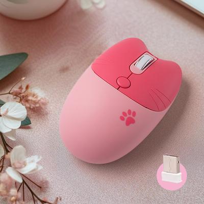 Mofii Niedliche Katze 2.4G Drahtlose Maus, USB-Empfänger Plug and Play, 3 Einstellbare DPI, Kompatibel mit Laptop, PC, Computer
