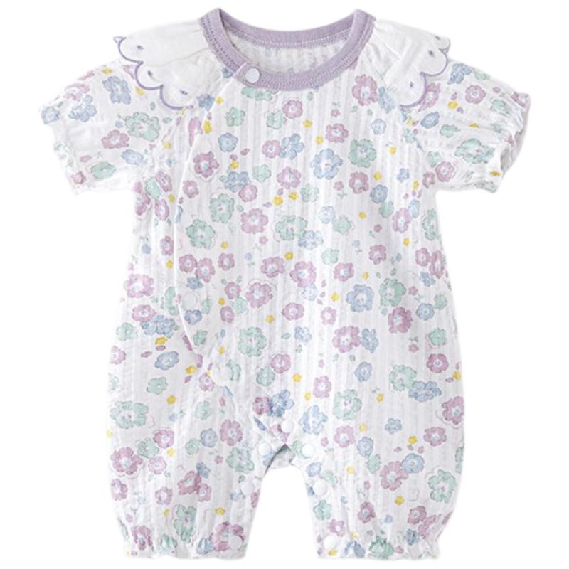 Baby Girl Pure Cotton Summer Short Sleeve Romper 90