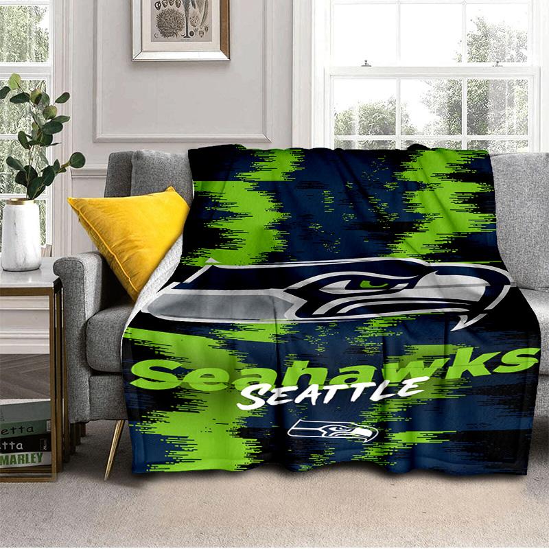 Seahawks Team Spirit Blanket Outdoor Flannel Blanket for Camping, Hiking, Garden Parties, Picnic Essentials,gift for Family and Friends