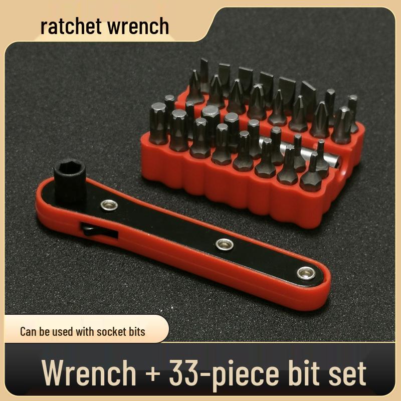 Yato Mini Ratsche & L Schraubendreher Set mit Schlitz-, Kreuzschlitz- und Stecknussaufsätzen