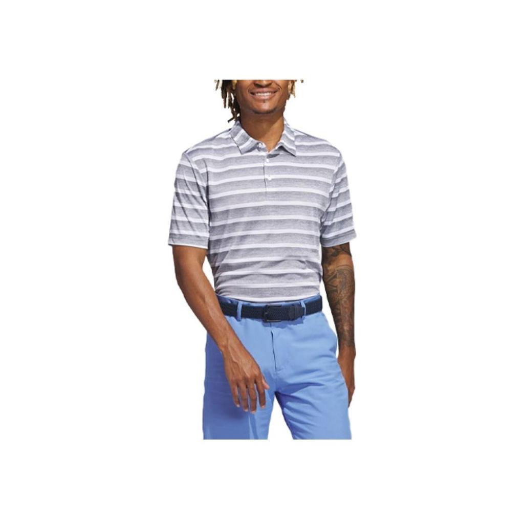 Adidas Pánské polo tričko s pruhovaným barevným blokováním Šedé Bílé HR7983