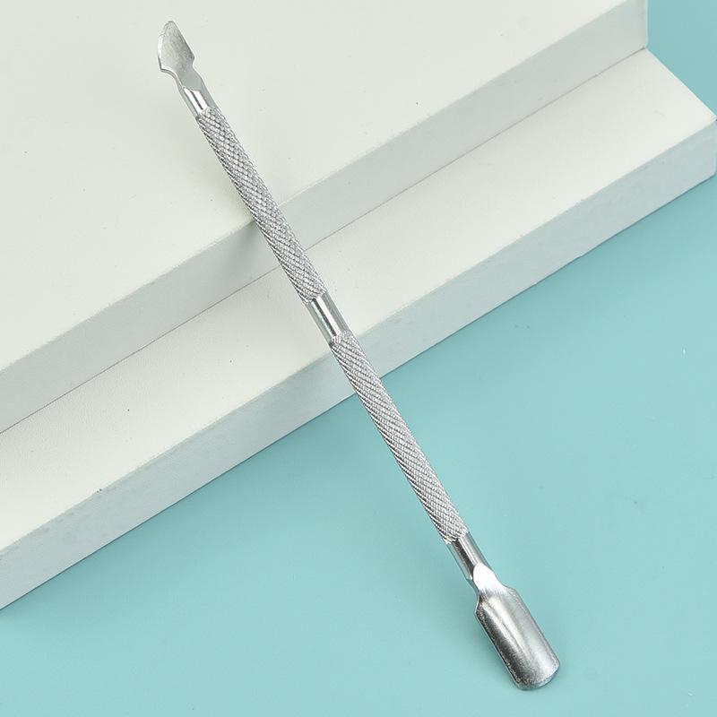 Double-Ended Stainless Steel Nail and Cuticle Tool: Pusher, Scraper, Gel Remover, and File
