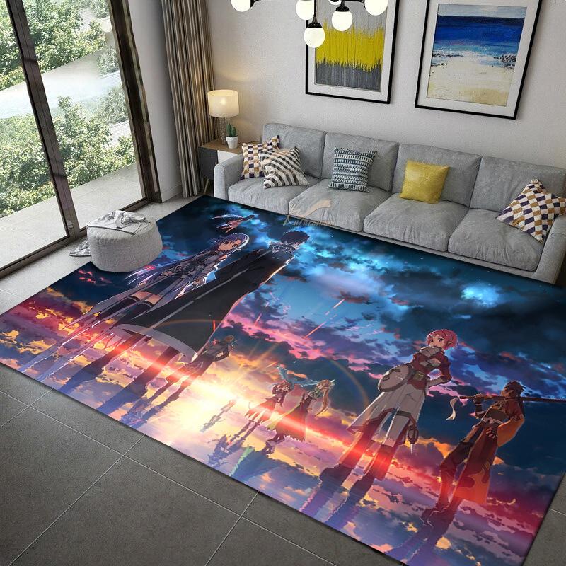 Sword Art Online anime Dywan wielorozmiarowy Dywan do salonu sypialni pokoju dziecięcego Dekoracja domu Dywanik podłogowy Mata antypoślizgowa Mata pod kanapę
