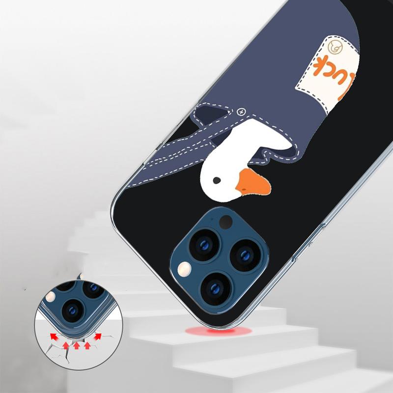 Cartoon Duck Goose Game Cover Phone Case For iPhone 16 17 Air 15 14 Pro Max 16E Phone Case 13 Mini 12 11 7 SE 8 Print Pattern Fi