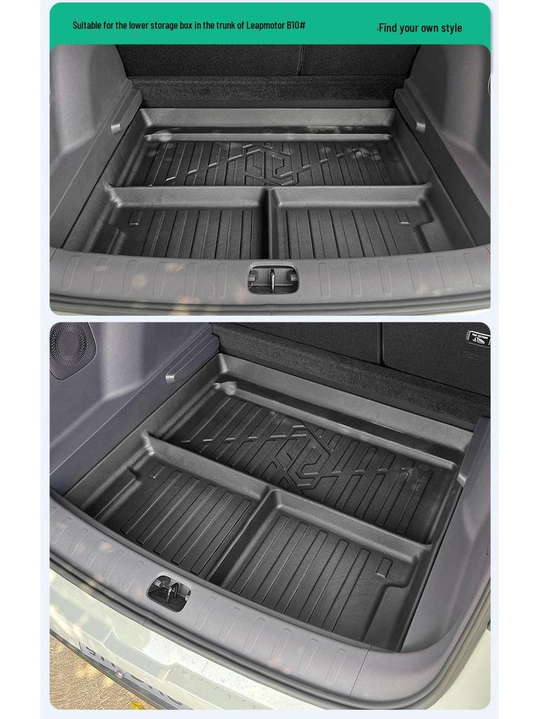 Compatible with 25 Leapmotor B10 models, eco-friendly TPE floor mats, trunk mats, and seat back mats.