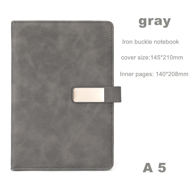 A5 Size Business Notebook with 80g Beige Paper Lined Magnetic Buckle Hard Leather Cover Diary Journal in 6 Designs to Choose