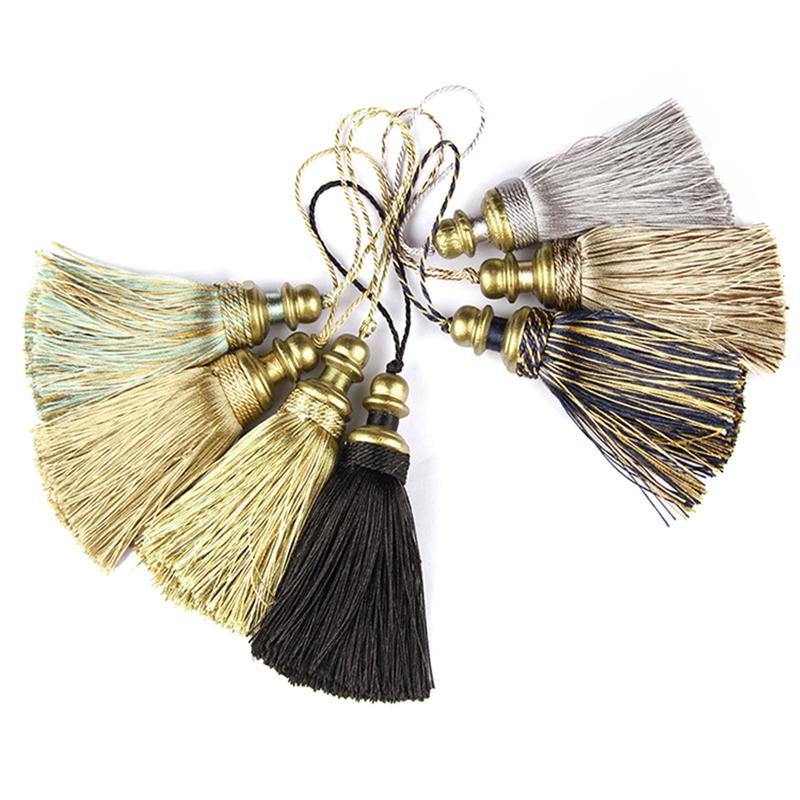 1Pc Goldene Quasten Handwerk Trim Hängenden Seil Seide Fringe Vorhang Dekor Hause Zubehör Wohnzimmer Schmuck DIY Dekorative