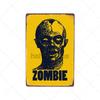 Danger Zombies Zone Retro Sign Metal Plaque Vintage Bar Pub Wall Decorative Plates Funny Poster Home Decor 20x30 CM
