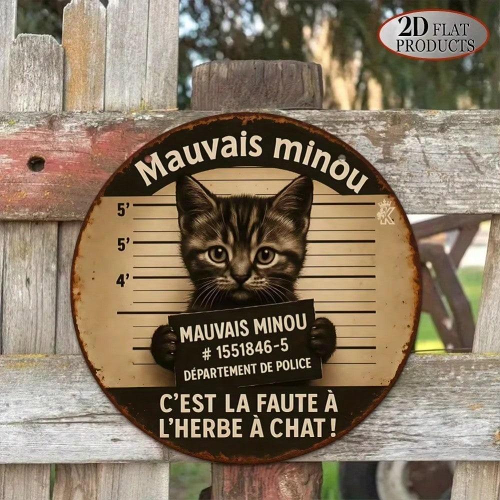 Retro Cat Metal Tin Sign Wall Art Pet Lover Gift Home Decor 20x20