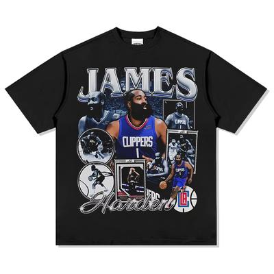 Neuankömmling James Harden Bedrucktes Baumwoll Kurzarm Basketball Sport Trainings T-Shirt Sommer Herren und Damen Lockere T-Shirts