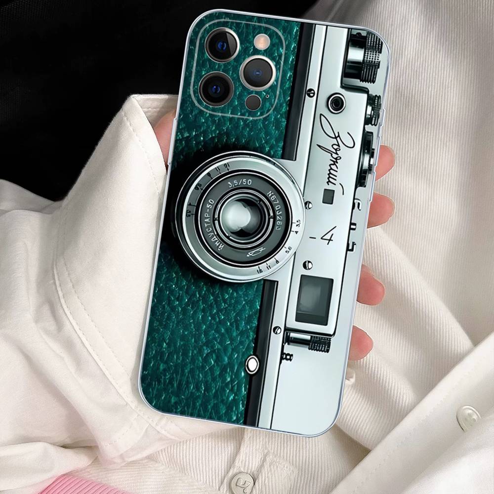 Retro Vintage Camera For IPhone 17 16 15 14 13 12 11 Pro Max Plus Soft TPU Silicone Back Cover Clear Case