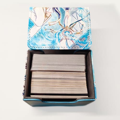 Horizontal Magnetic Deck Case with PU Leather Card Sleeves for Yu-Gi-Oh!, Pokemon, and Duel Masters Cards (Product Code: 5s06282115zh-12)
