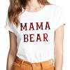 Lattice Mama Bear Letter Print T Shirt Women White Shirts Fashion O-Neck Short Sleeve T-Shirt Summer Tee Casual Top Female Tee