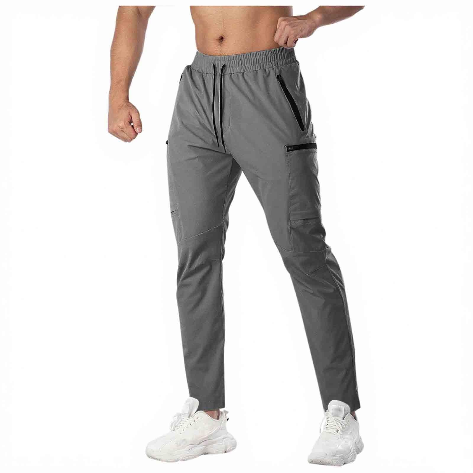 

Men’s Quick Dry Sweatpants Stretchy Athletic Joggers Elastic Waist Drawstring Hiking Outdoor Pants With Pockets XXL