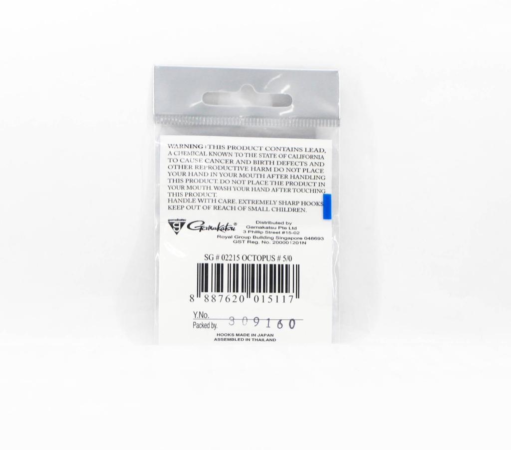 Gamakatsu Octopus Hook Nano Alpha Size 5/0, 6 Per Pack (5117)