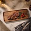 Rectangular Wooden Serving Tray for Steak Pizza Cake Plates Long Dining Tray Suitable for Tabletop Use and Food Presentation