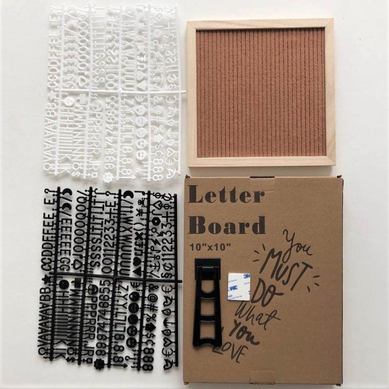 10*10 Felt Letter Decorative Boards Wood Message Board Birthday Party Letterboard 460 Letters Photo Frame with Bracket Kids Gift
