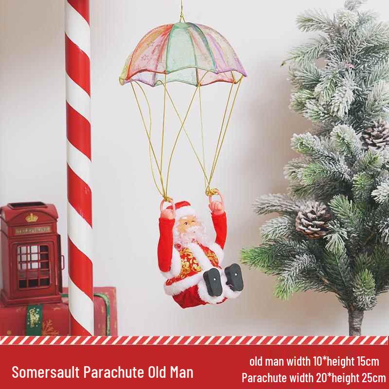 Santa Claus Climbing Rope Tree Ornaments - Christmas Wall Hanging Decorations