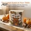 Rustic Kitchen Storage Halloween Wooden Napkin Holder, Ghost Black Cat Decorative Tabletop Tissue Countertop Organizer Dispenser, Paper Towel