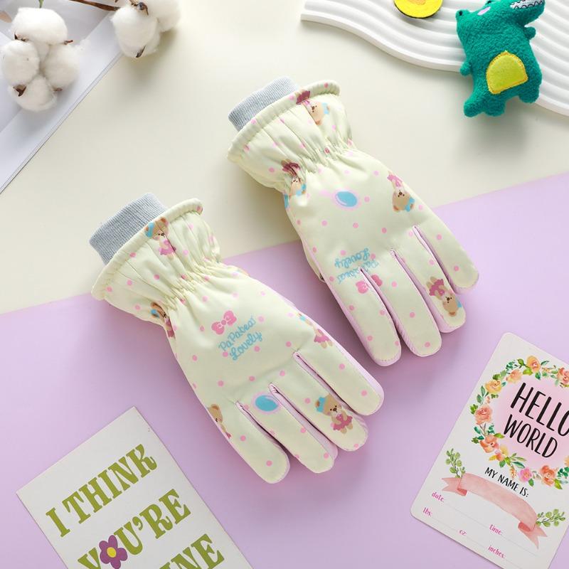 Children's Ski Gloves Winter Boys Season Cycling Girls Outdoor Fleece Thickened Water-proof Windproof Cold-resistant Gloves
