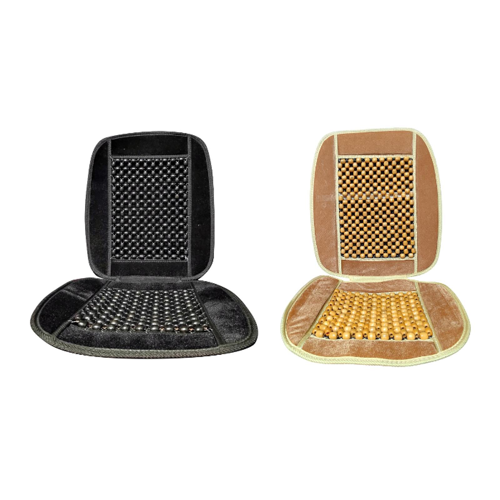 

Универсальная накидка на сиденье автомобиля из деревянных бусин, поддержка спины, массажная охлаждающая подушка чёрный