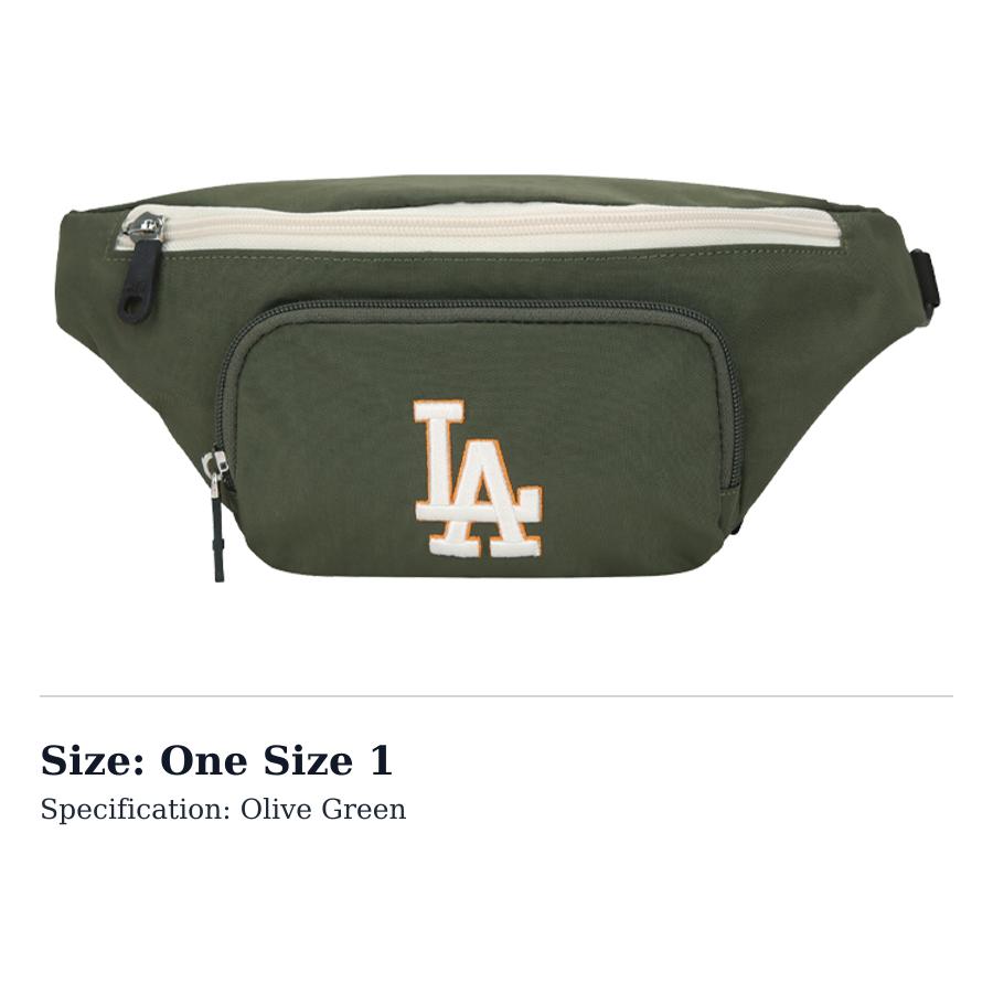 MLB Nylon Fabric Polyester Fanny Pack Regular Unisex Army Green 32BGC2011-07K One Size 1