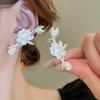 1Pc White Jasmine Earrings Vintage Style Elegant Ear Studs For Women Men'S Jewelry Accessories Party Gifts