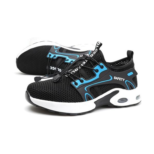 Весна и лето Легкая дышащая Автоматическая усадка шнуровки Мужская рабочая защитная обувь — фото 8